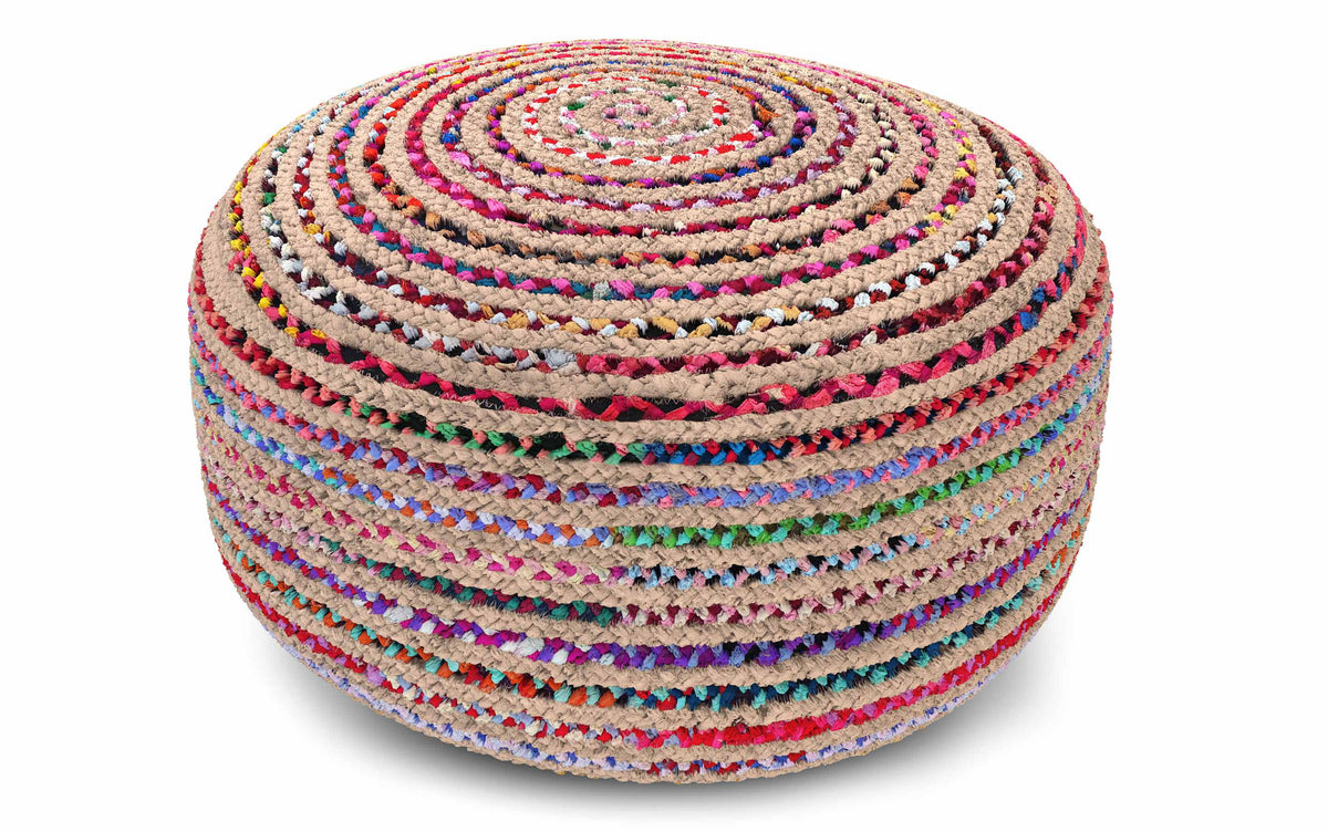 Multi Color | Margo Large Round Pouf