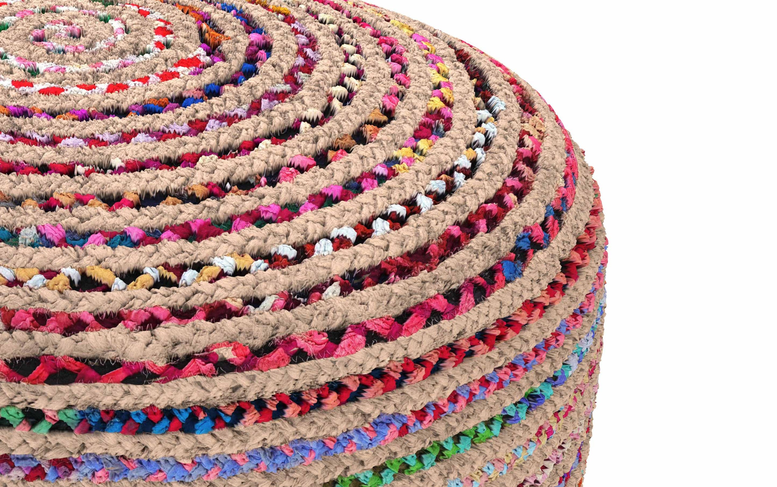 Multi Color | Margo Large Round Pouf