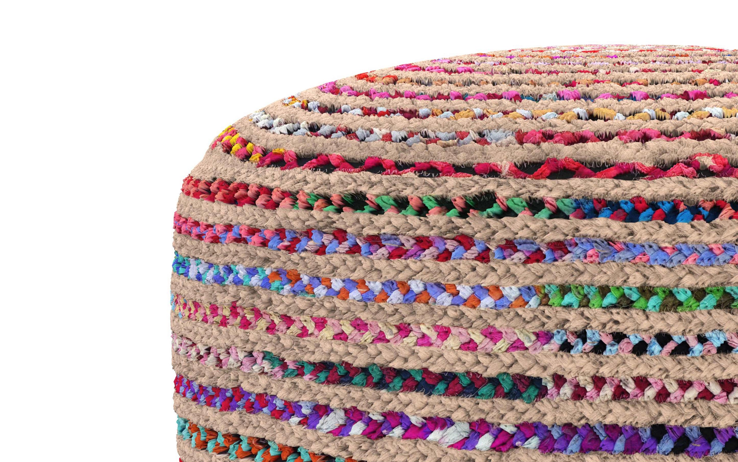Multi Color | Margo Large Round Pouf