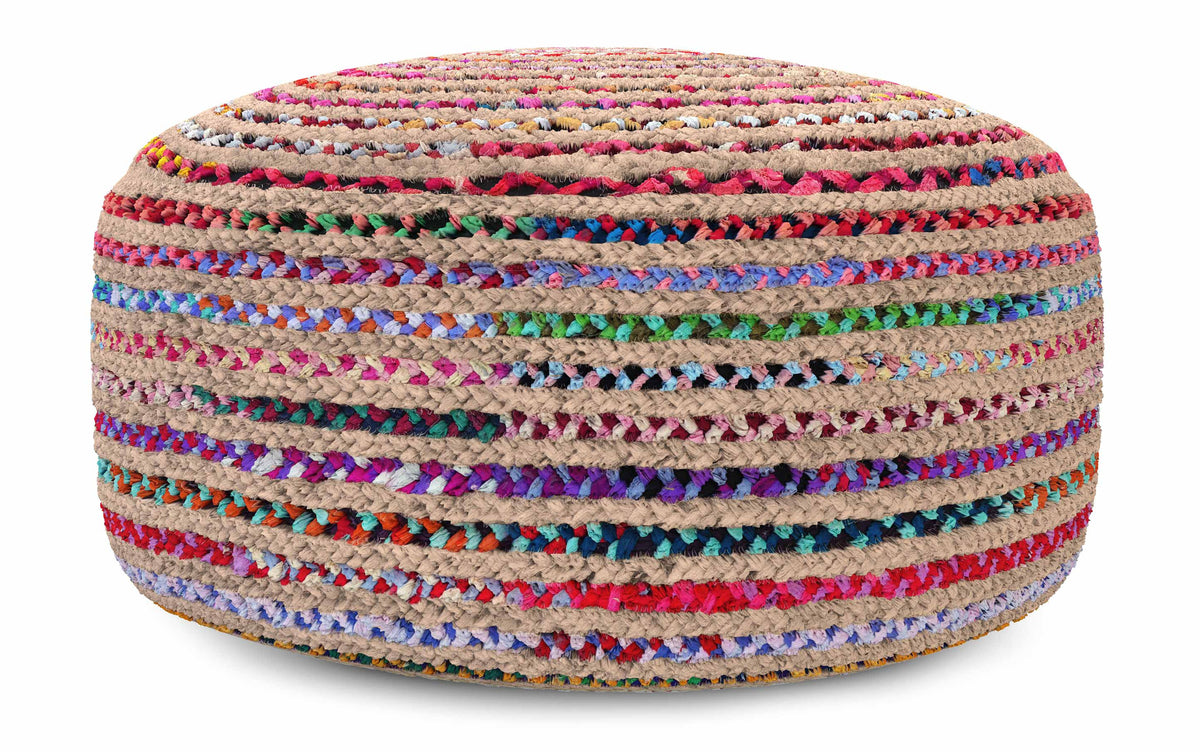 Multi Color | Margo Large Round Pouf