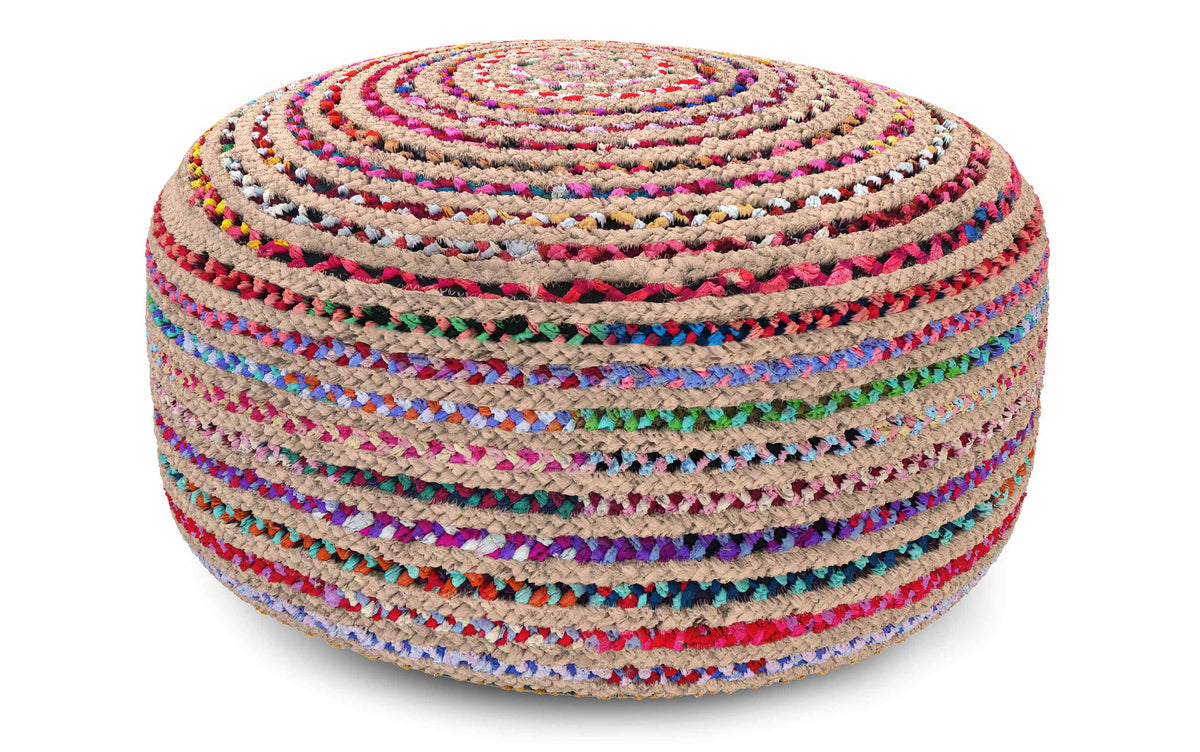 Multi Color | Margo Large Round Pouf