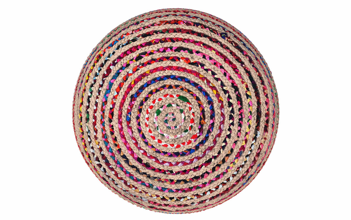 Multi Color | Margo Large Round Pouf