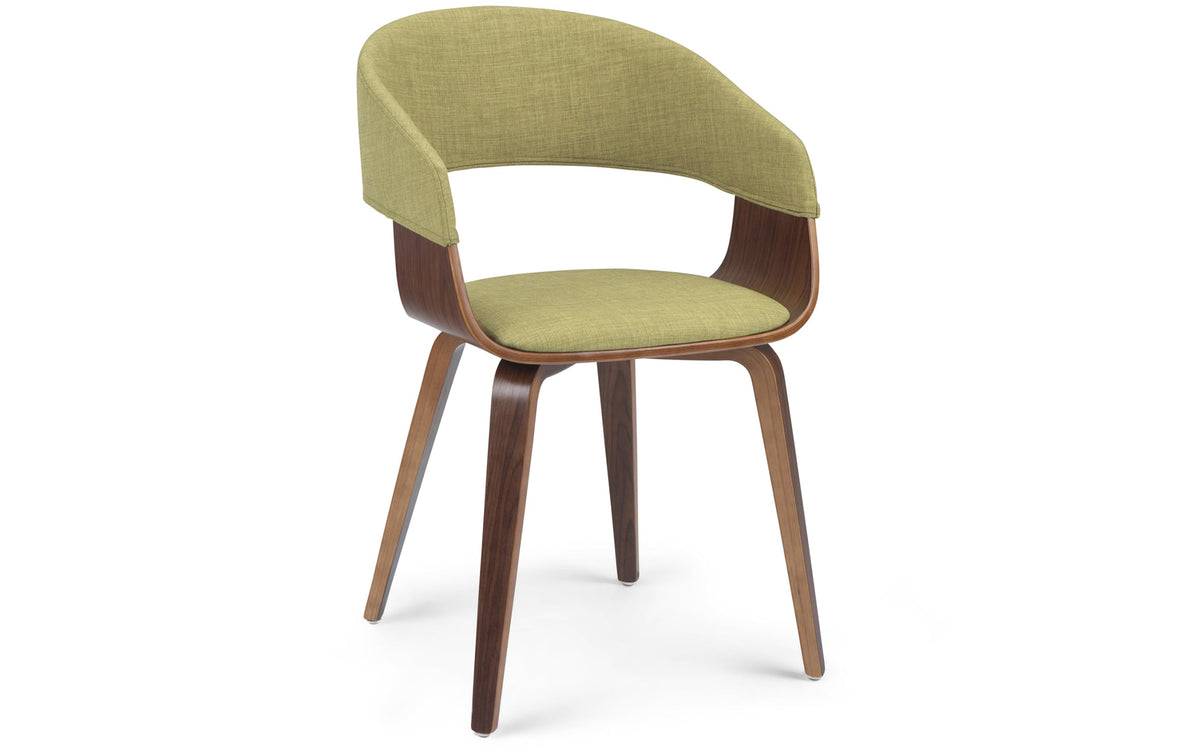 Acid Green/Dark Brown Linen Style Fabric | Lowell 7 Piece Dining Set