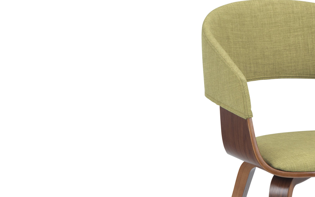 Acid Green/Dark Brown Linen Style Fabric | Lowell 7 Piece Dining Set