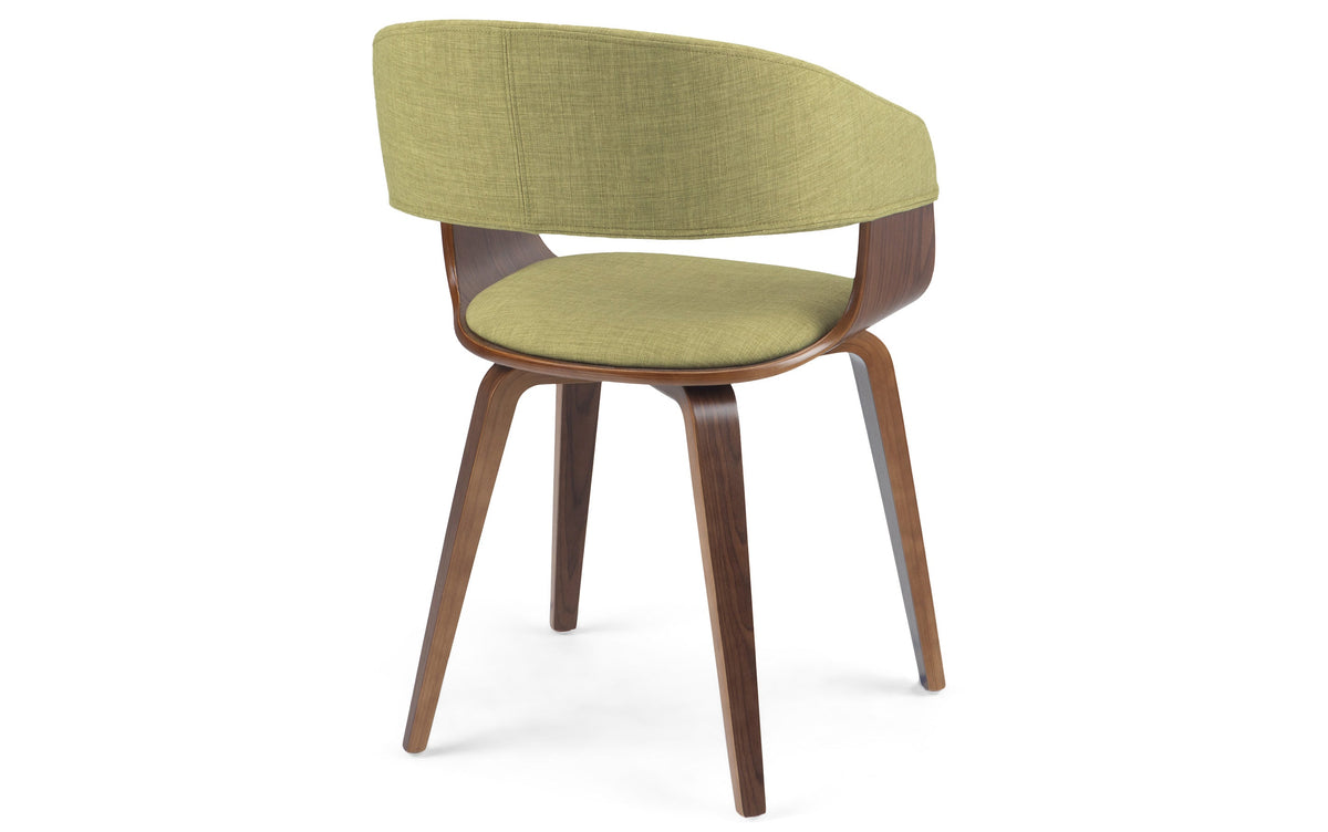 Acid Green/Dark Brown Linen Style Fabric | Lowell 7 Piece Dining Set