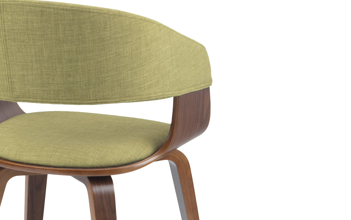 Acid Green/Dark Brown Linen Style Fabric | Lowell 7 Piece Dining Set