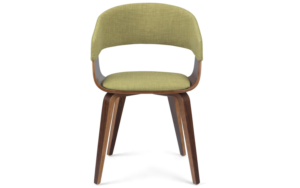 Acid Green/Dark Brown Linen Style Fabric | Lowell 7 Piece Dining Set