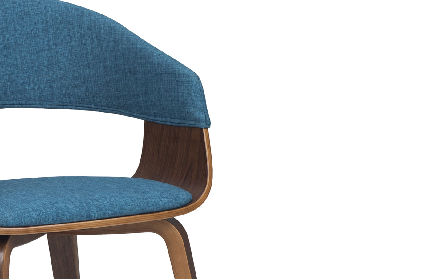 Blue/Dark Brown Linen Style Fabric | Lowell 7 Piece Dining Set