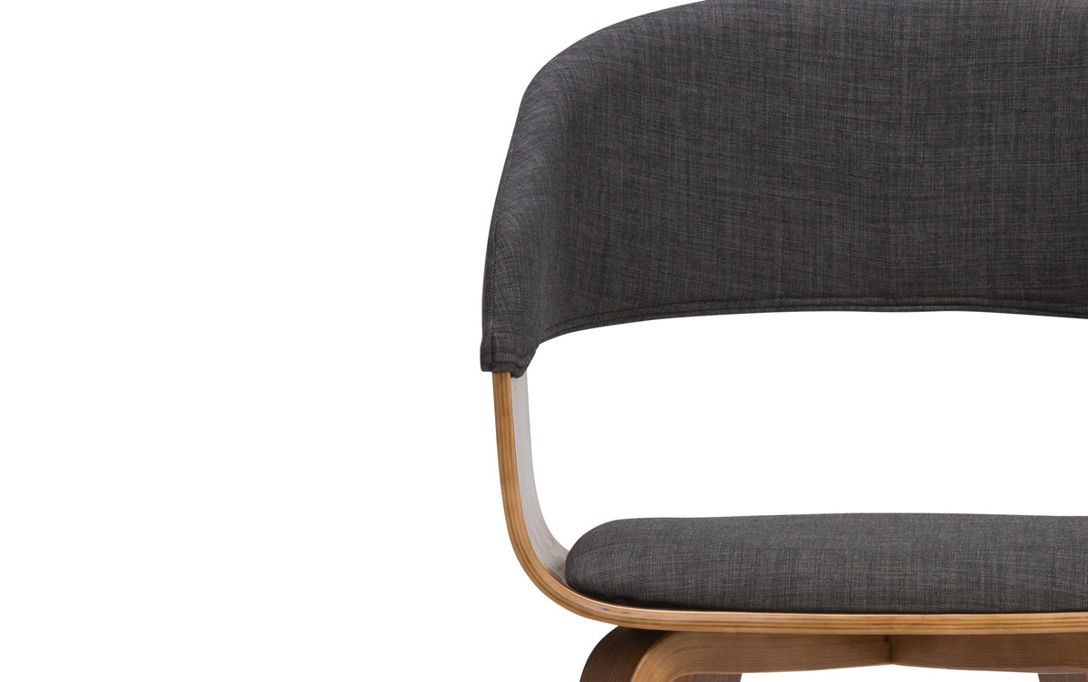 Charcoal Grey/Walnut Linen Style Fabric | Lowell / Wilson 5 Pc Dining Set