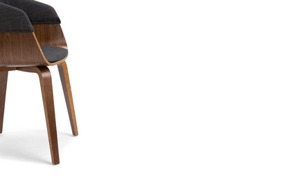 Charcoal Grey/Walnut Linen Style Fabric | Lowell / Wilson 5 Pc Dining Set
