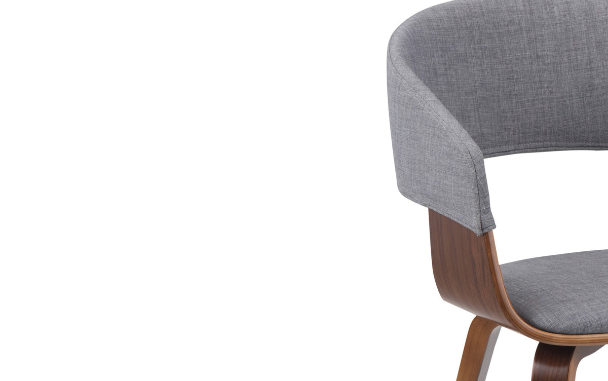 Light Grey/Dark Brown Linen Style Fabric | Lowell 7 Piece Dining Set