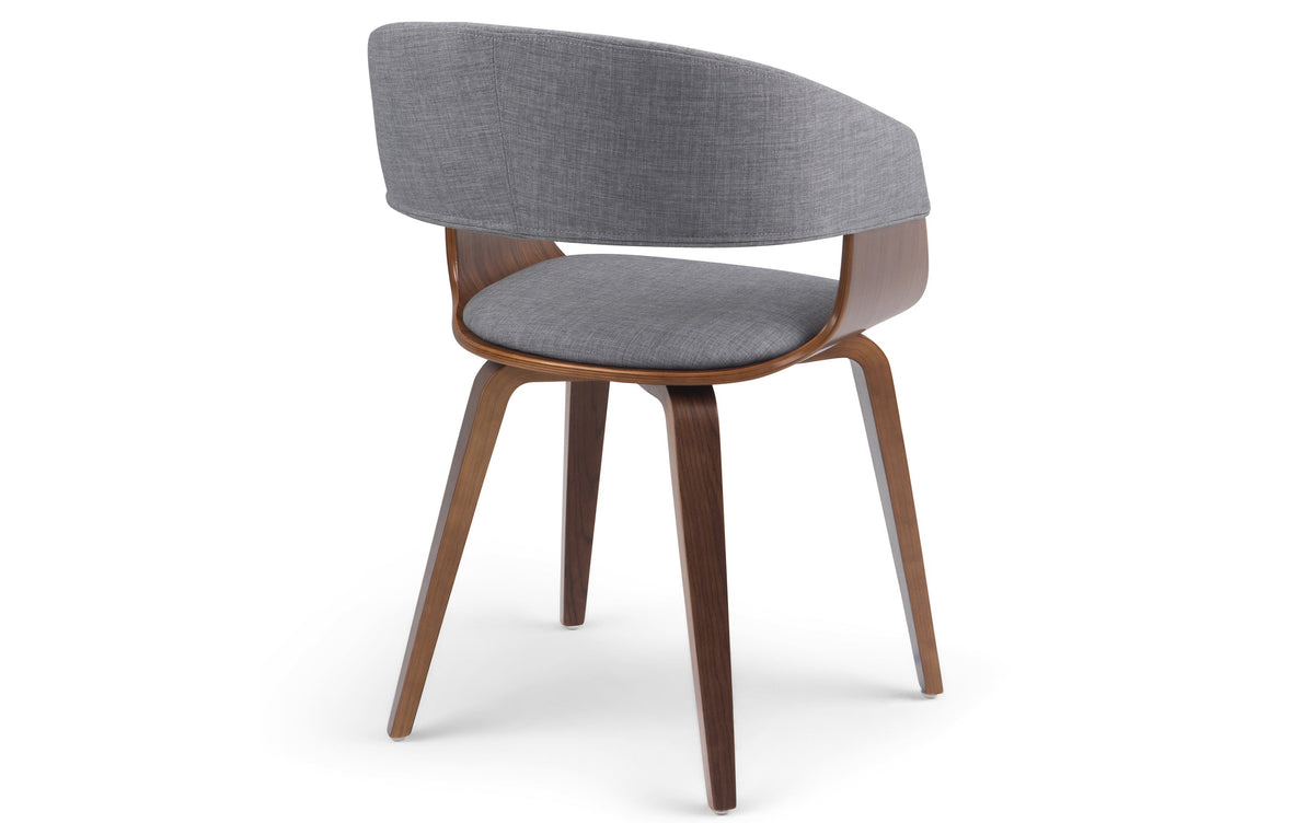 Light Grey/Dark Brown Linen Style Fabric | Lowell 7 Piece Dining Set