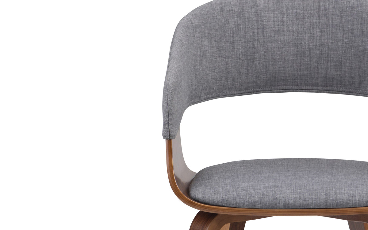Light Grey/Dark Brown Linen Style Fabric | Lowell 7 Piece Dining Set