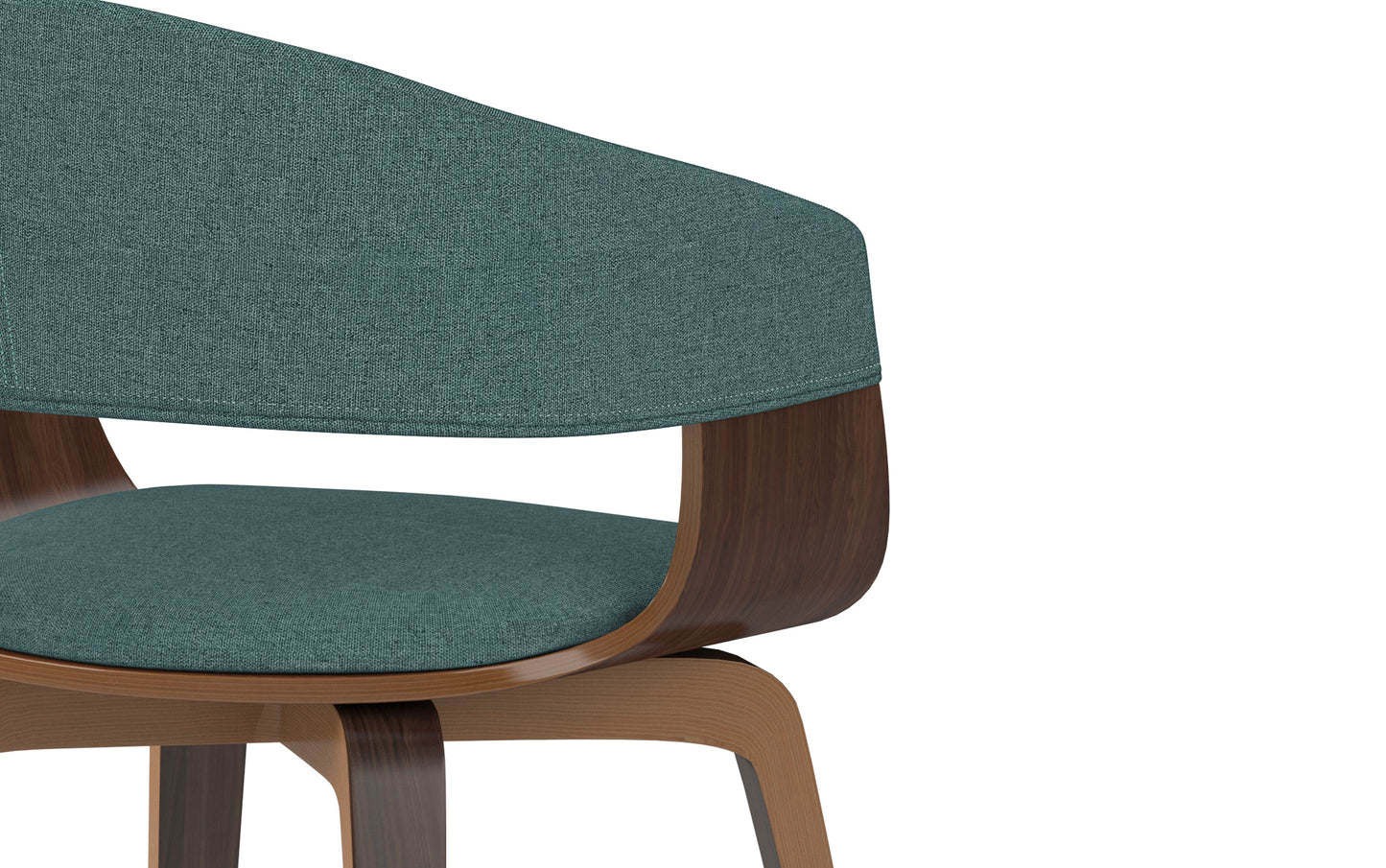 Light Turquoise Blue/Dark Brown Linen Style Fabric | Lowell 7 Piece Dining Set