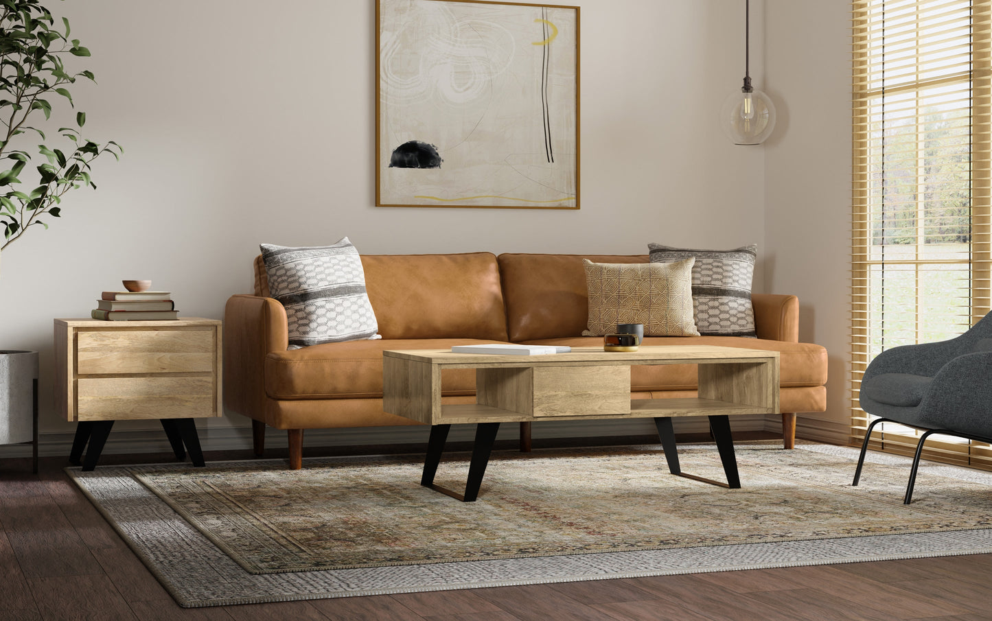 Refined Natural Mango |  Lowry Solid Acacia Side Table 