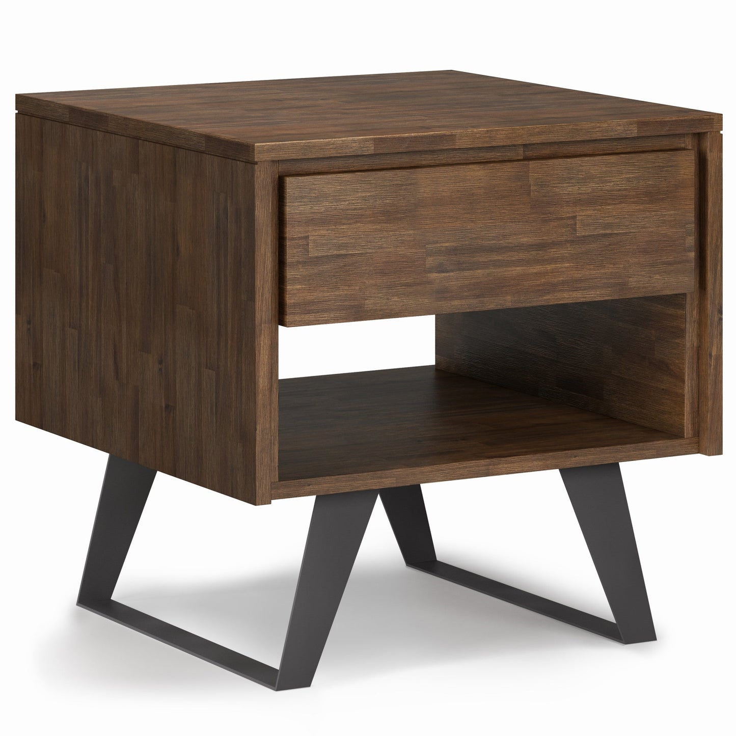 Rustic Natural Aged Brown Acacia | Lowry End Table