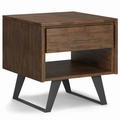 Rustic Natural Aged Brown Acacia | Lowry End Table