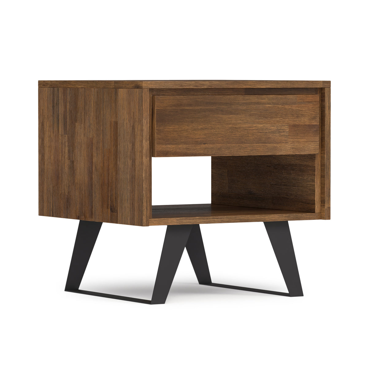 Rustic Natural Aged Brown Acacia | Lowry End Table in Acacia