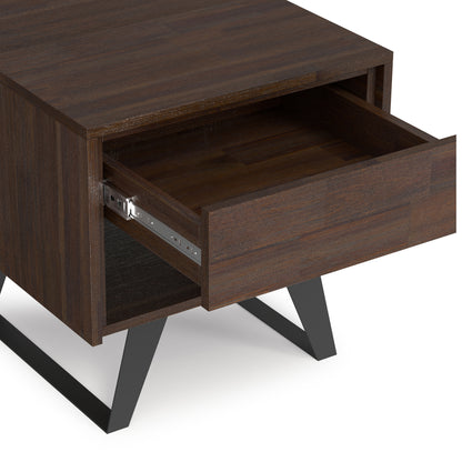 Distressed Charcoal Brown Acacia | Lowry End Table in Acacia