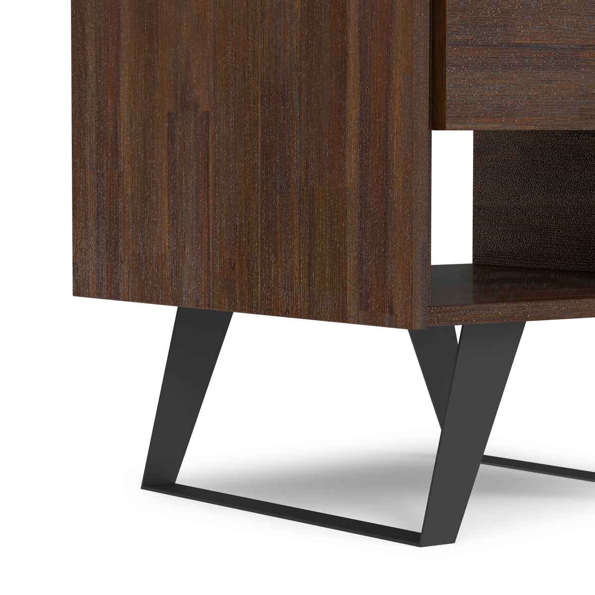 Distressed Charcoal Brown Acacia | Lowry End Table in Acacia
