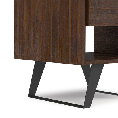 Distressed Charcoal Brown Acacia | Lowry End Table in Acacia