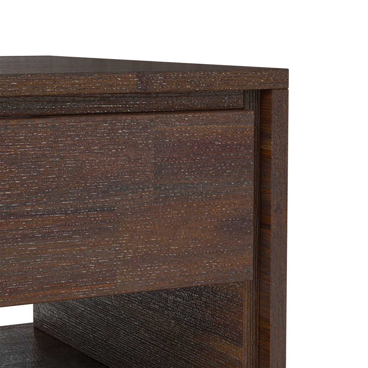 Distressed Charcoal Brown Acacia | Lowry End Table in Acacia