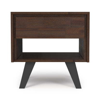 Distressed Charcoal Brown Acacia | Lowry End Table in Acacia