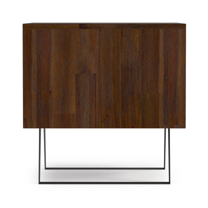 Distressed Charcoal Brown Acacia | Lowry End Table in Acacia