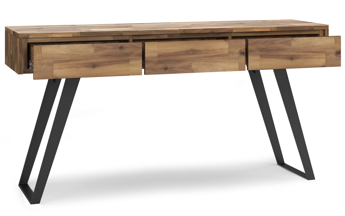 Distressed Golden Wheat Acacia | Lowry Solid Acacia Console Sofa Table