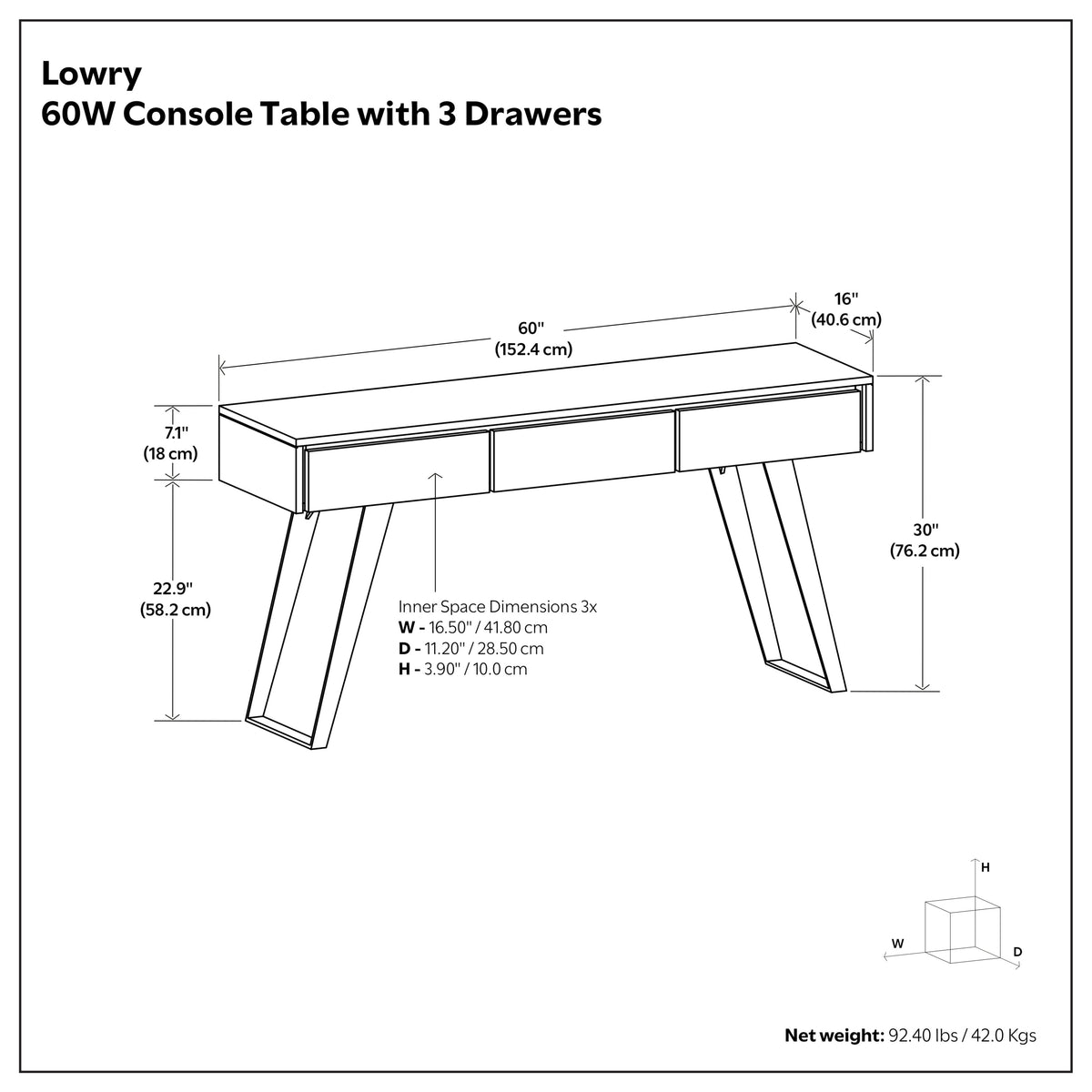 Refined Natural Mango | Lowry Solid Mango Console Sofa Table
