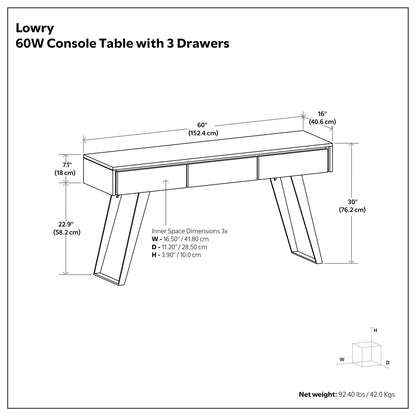Refined Natural Mango | Lowry Solid Mango Console Sofa Table