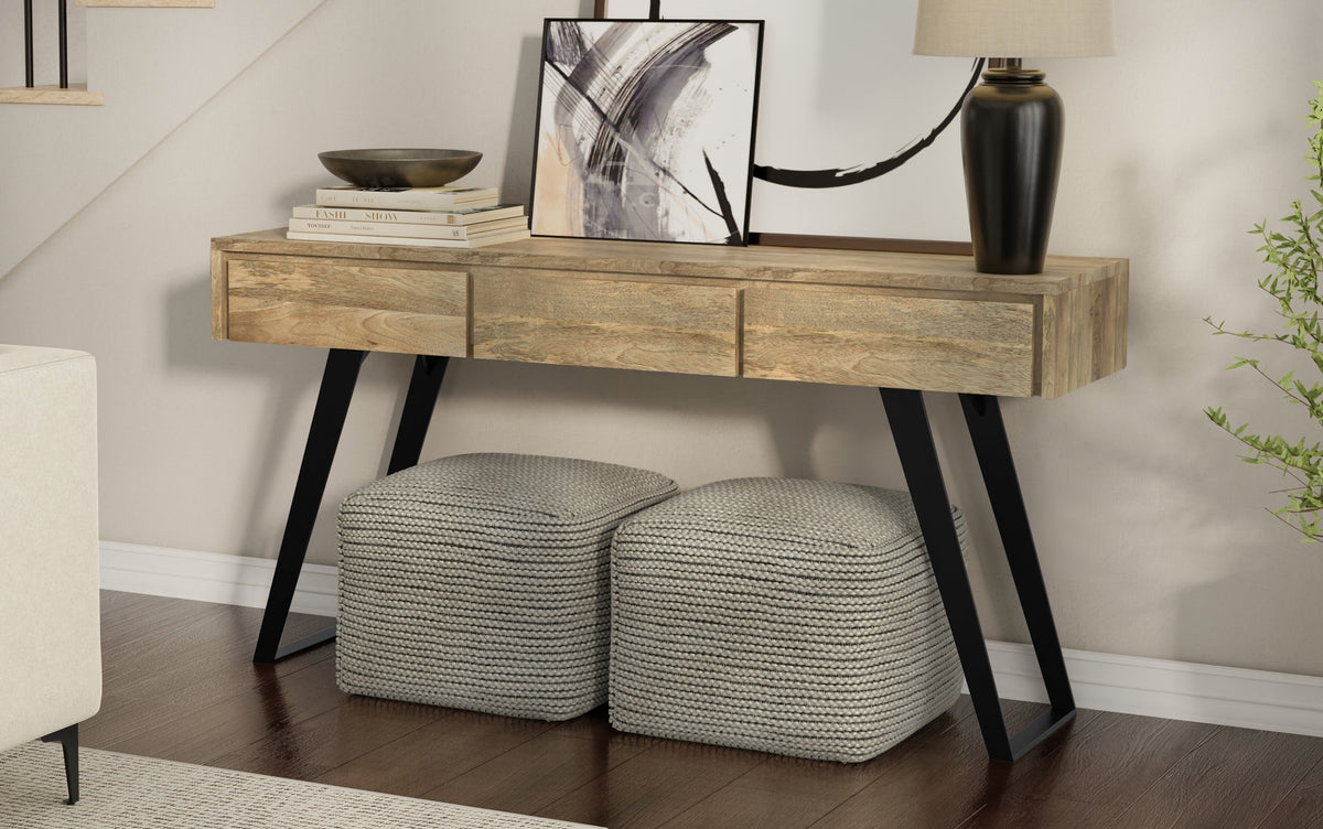 Refined Natural Mango | Lowry Solid Mango Console Sofa Table
