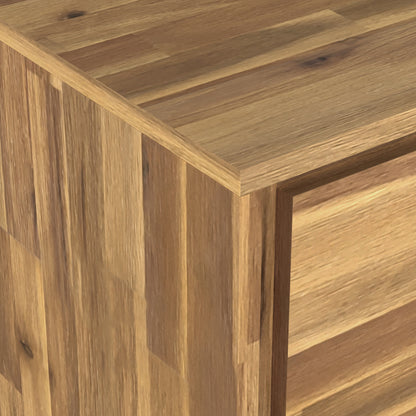 Distressed Golden Wheat Acacia| Lowry Medium Storage Cabinet in Acacia