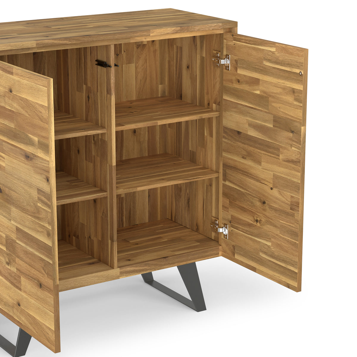 Distressed Golden Wheat Acacia| Lowry Medium Storage Cabinet in Acacia