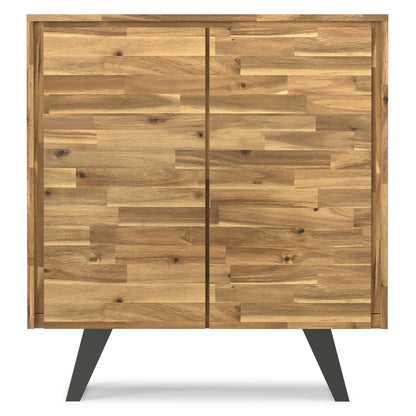 Distressed Golden Wheat Acacia| Lowry Medium Storage Cabinet in Acacia