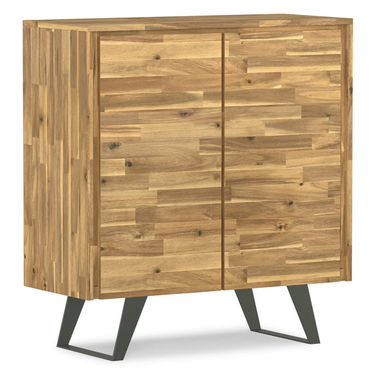 Distressed Golden Wheat Acacia| Lowry Medium Storage Cabinet in Acacia