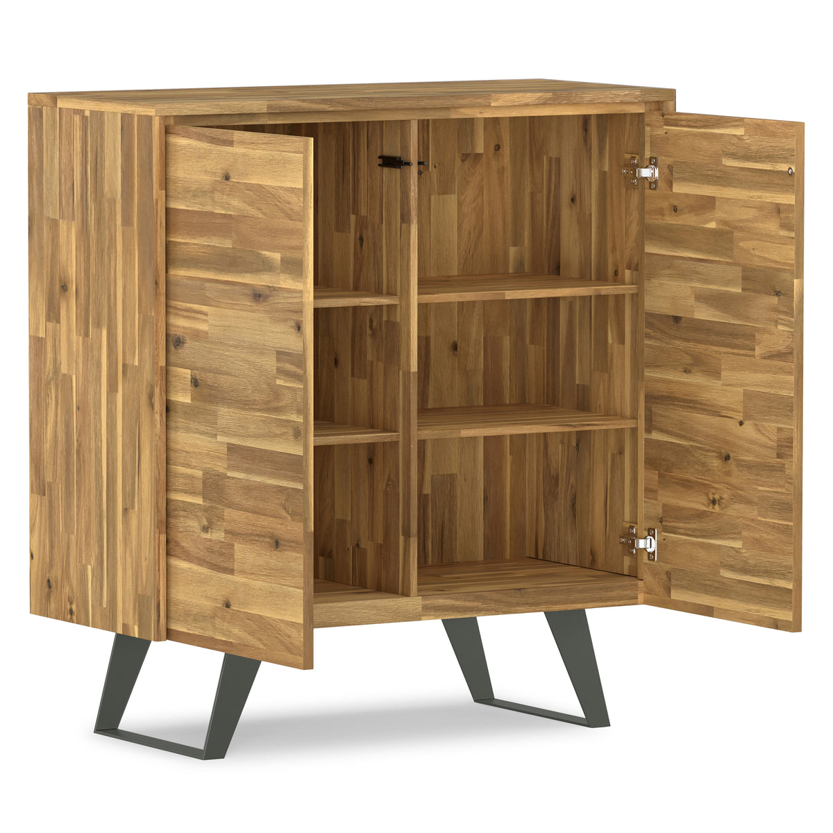 Distressed Golden Wheat Acacia| Lowry Medium Storage Cabinet in Acacia