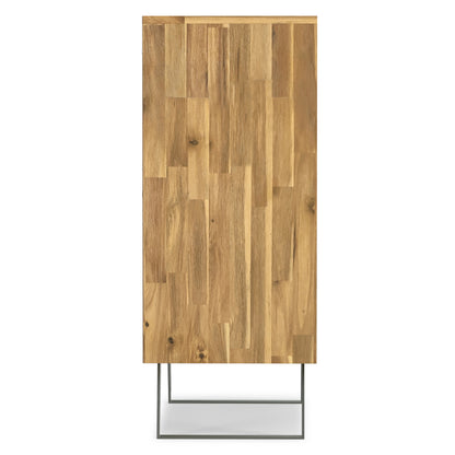 Distressed Golden Wheat Acacia| Lowry Medium Storage Cabinet in Acacia