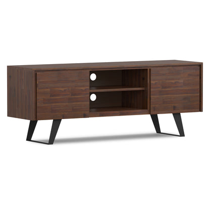 Distressed Charcoal Brown Acacia | Lowry TV Media Stand in Acacia