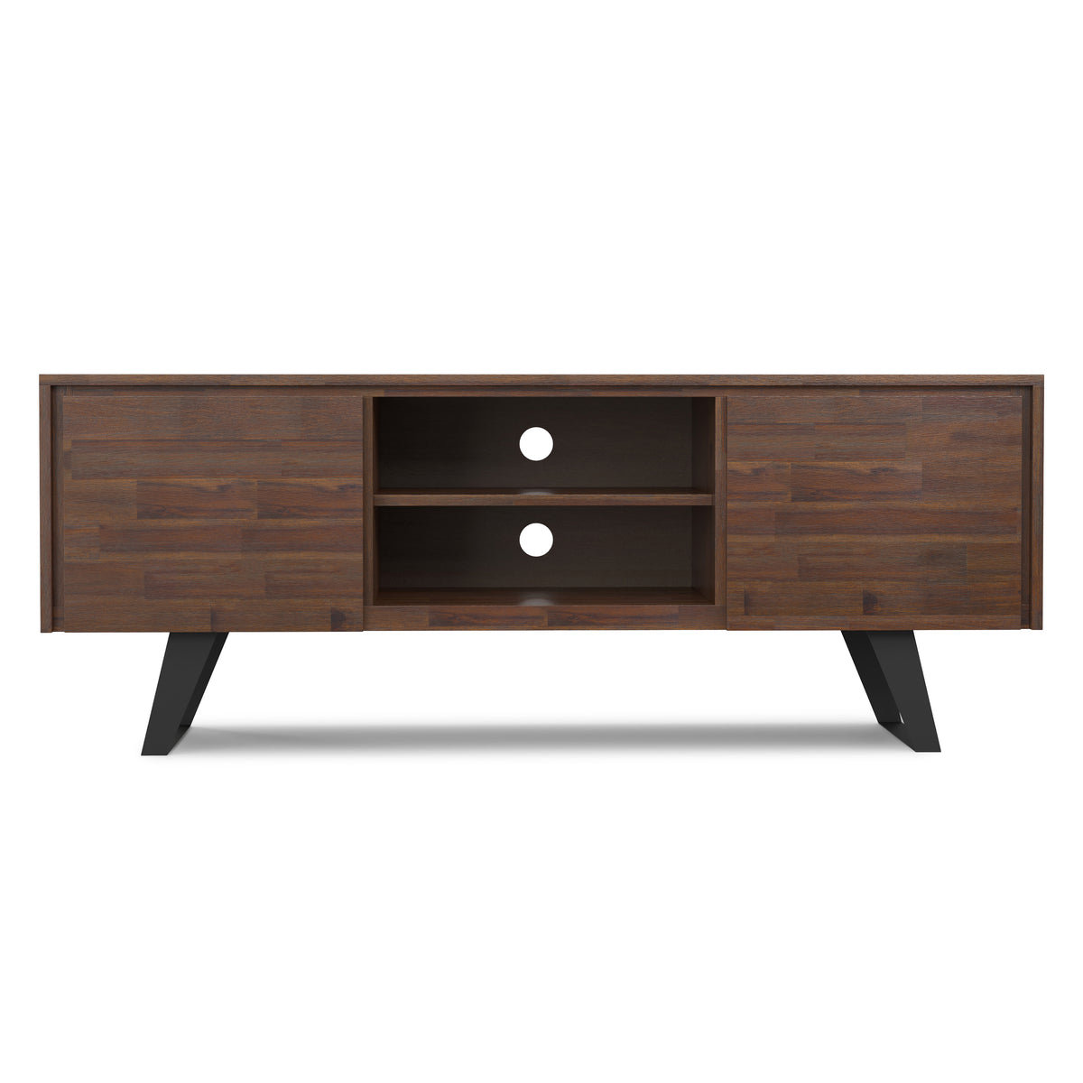 Distressed Charcoal Brown Acacia | Lowry TV Media Stand in Acacia