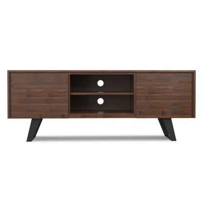 Distressed Charcoal Brown Acacia | Lowry TV Media Stand in Acacia