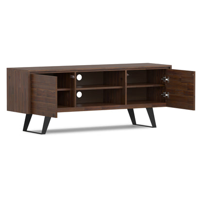 Distressed Charcoal Brown Acacia | Lowry TV Media Stand in Acacia