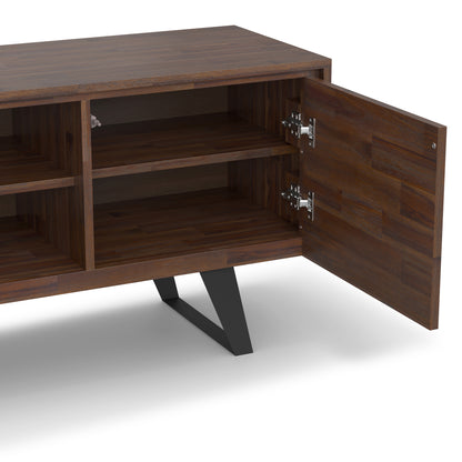 Distressed Charcoal Brown Acacia | Lowry TV Media Stand in Acacia