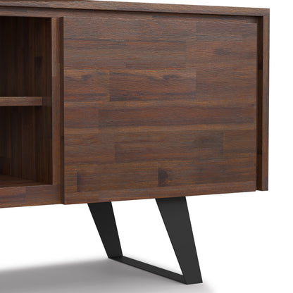 Distressed Charcoal Brown Acacia | Lowry TV Media Stand in Acacia
