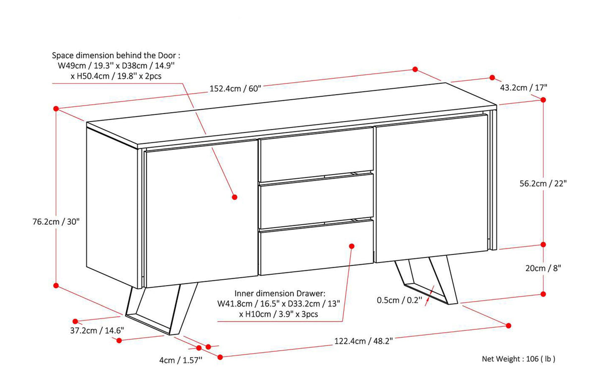 Oak Oak | Lowry Sideboard Buffet