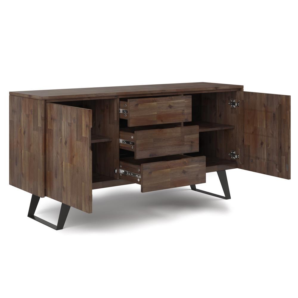 Rustic Natural Aged Brown Acacia | Lowry Sideboard Buffet