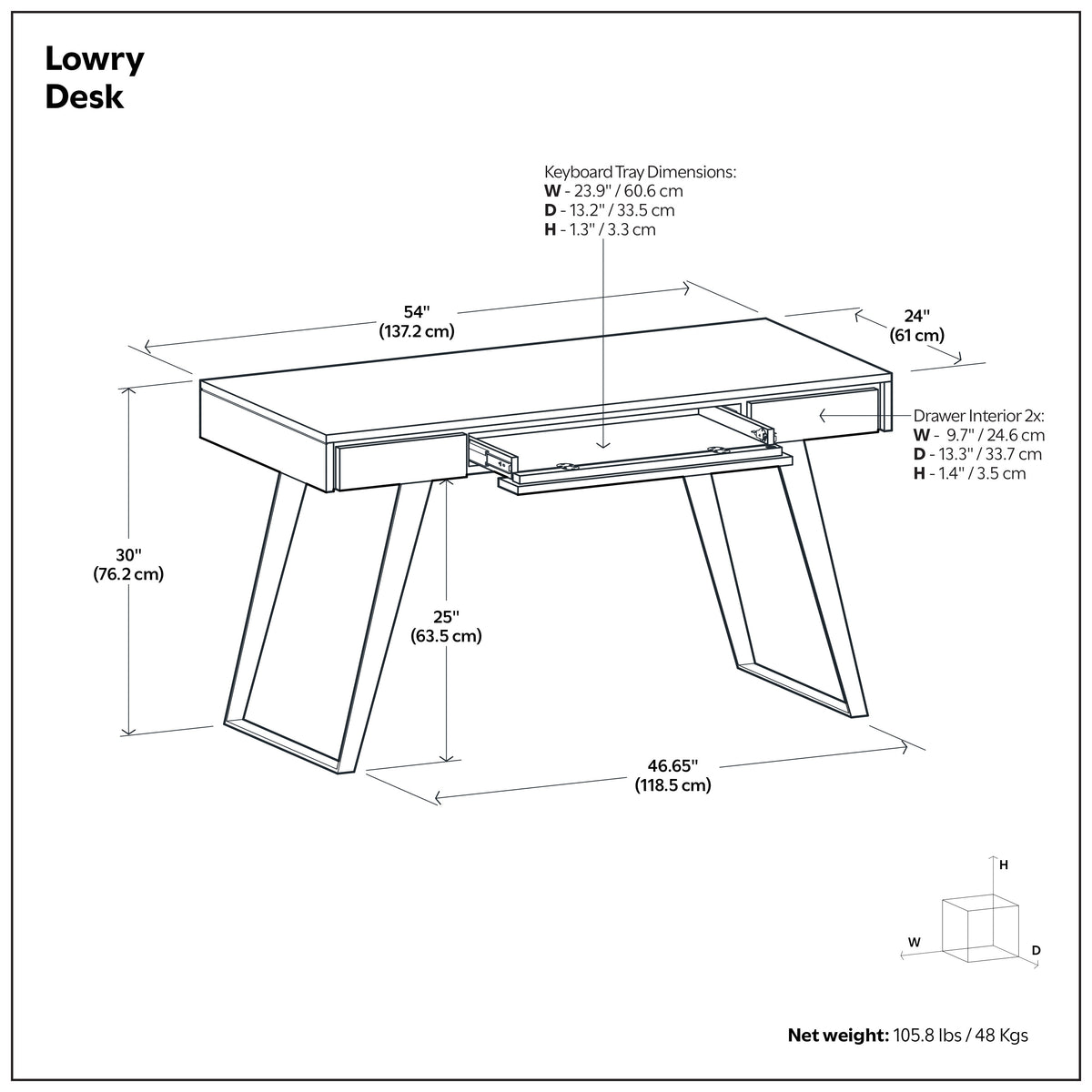 Distressed Hickory Brown Acacia | Lowry Desk in Acacia