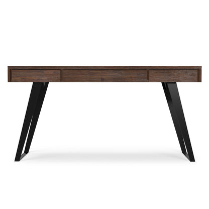 Distressed Charcoal Brown Acacia | Lowry Desk in Acacia