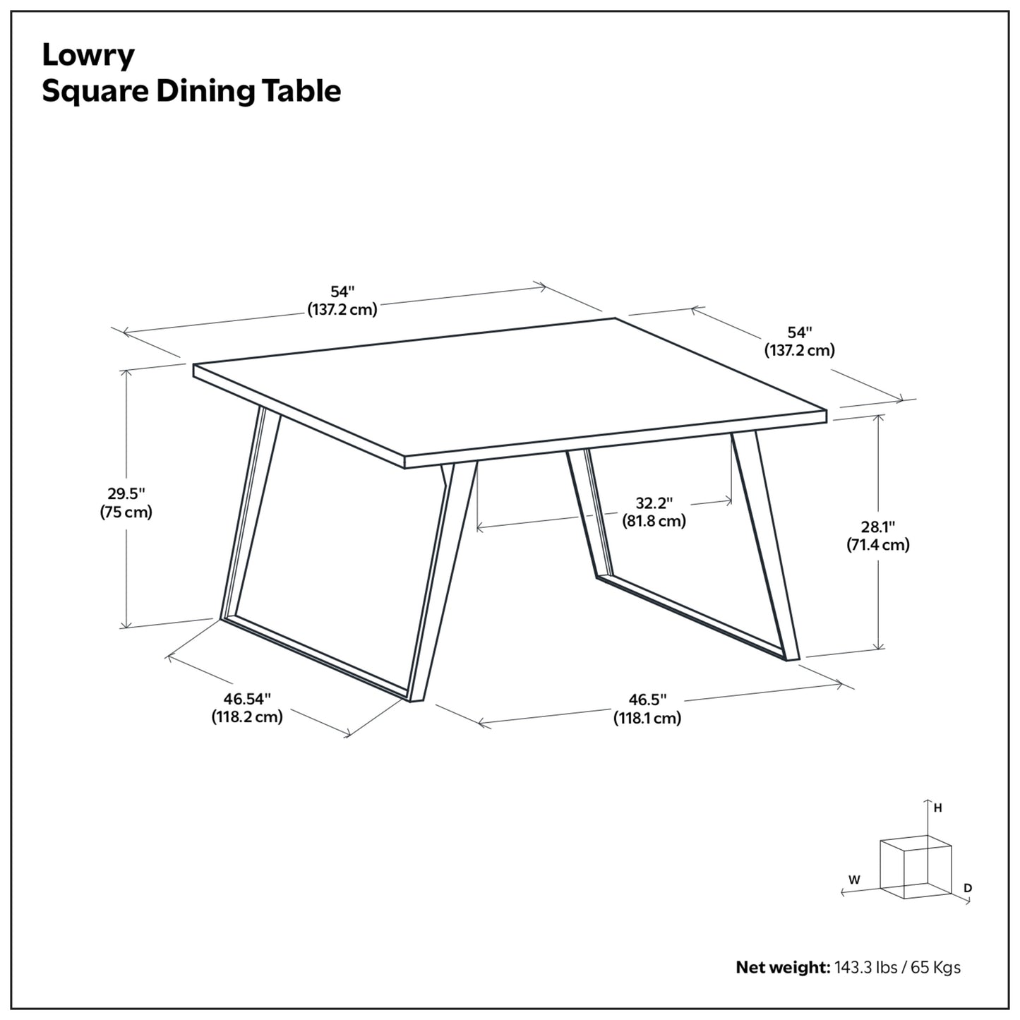 Oak Oak | Lowry Square Dining Table in Oak