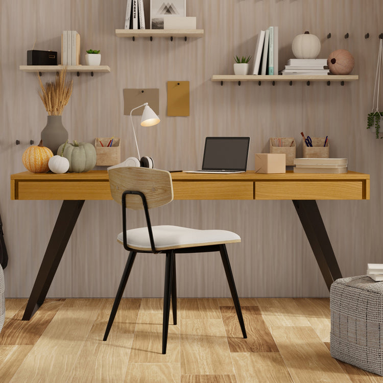 Oak Veneer Oak | Lowry Large Desk in Oak